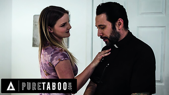 Taboo: Adolescente (18+) Eliza Eves Tiene Un Gran Culo Y Hace Una Mamada Con Su Sacerdote Para Orinar A Su Madrastra